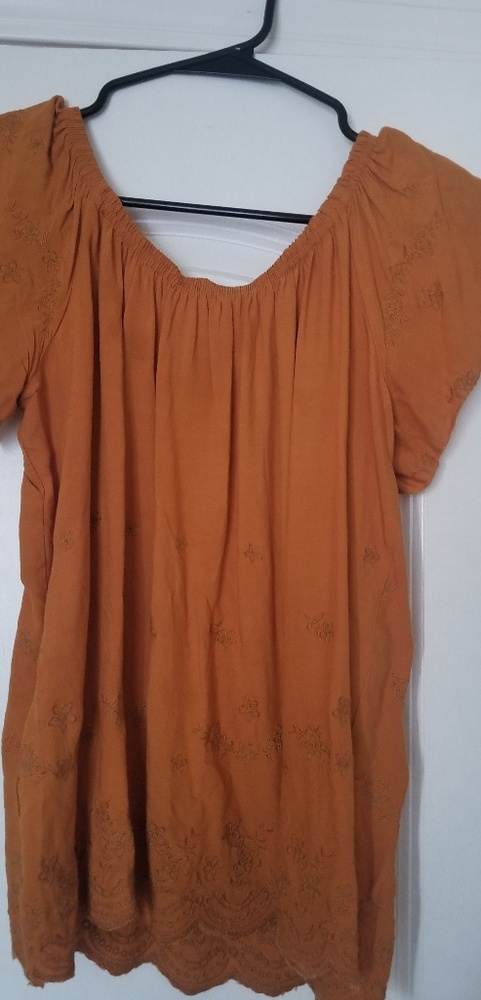 Shirt sleeve embroidery top